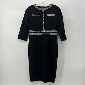 Elegant Office Church Business A Line Black Dress Size Medium